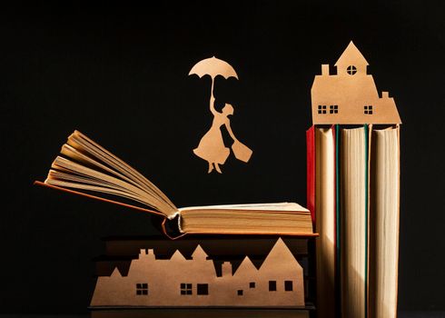 beautiful composition different books. High resolution photo