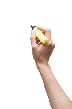 crop hand with text highlighter. High resolution photo