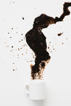 top view coffee stain mug. High resolution photo