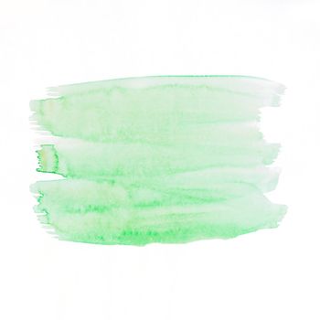 green watercolor brush stokes white background. High resolution photo