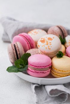 macarons mint bowl. High resolution photo