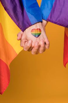 gay pair holding hands. High resolution photo