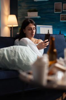 Surprised anxious woman receiving bad news from bank, having nervous breakdown looking shocked in phone. Female frustrated by problems getting desperate feeling desperate reading bank renter notice