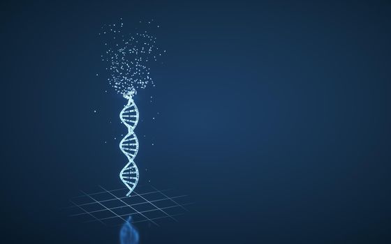 DNA and chromosomes,genes and inheritance,3d rendering. Computer digital drawing.