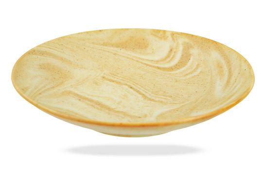 Empty vinate plate isolated on white background, Save clipping path.