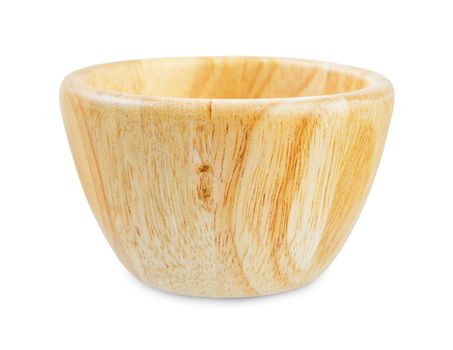 Empty wooden cup isolated on white background, clipping path.