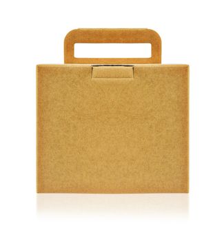 Ecology Box Bag for Take away isolated on a white background, Clipping path. Environment concepts.