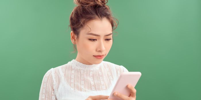 upset girl get negative or rejection response on mobile