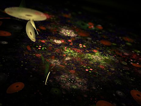 Imaginatory lush fractal texture image abstract background