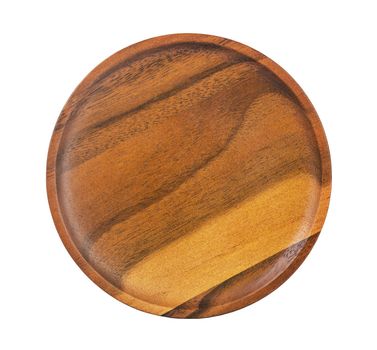 Wooden dish isolated on white backgroud, Save clipping path.