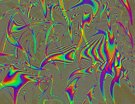 Trippy Psychedelic Rainbow Background Glitch LSD Colorful Wallpaper. 60s Abstract Hypnotic Illusion. Hippie Retro Texture. hallucinations.