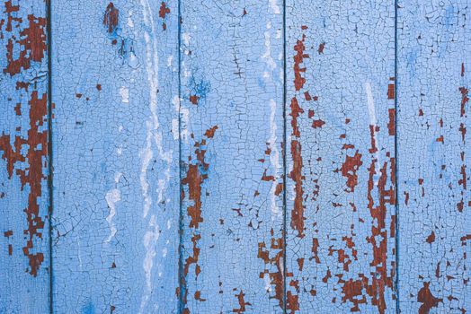 Background of blue painted wooden surface. View from above