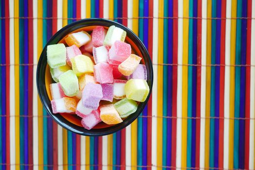 detail shot of sweet jelly on table