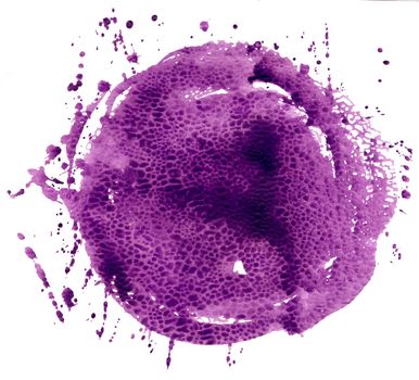 Purple watercolor circle isolated on white background
