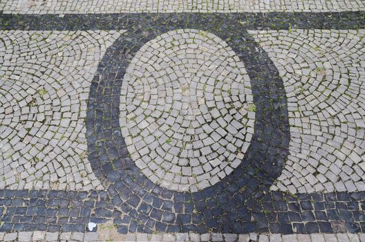 Close up view on old historical cobblestone roads and walkways all over europe