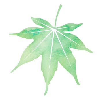 Summer motif watercolor painting illustration for summer greeting card etc. | maple leaf