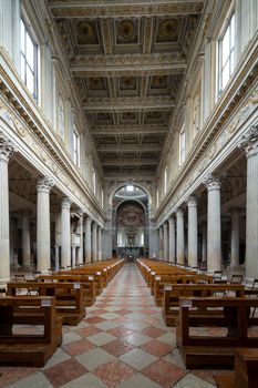 Mantua, Italy. July 13, 2021. Interior view of the St. Peter's Cathedral in the city center