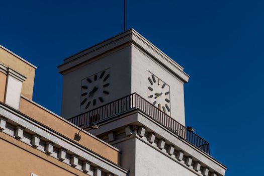 terni,italy july 20 2021:chamber of commerce of terni and its clock