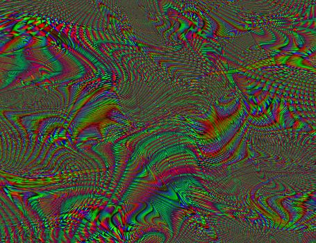 Trippy Psychedelic Rainbow Background Glitch LSD Colorful Wallpaper. 60s Abstract Hypnotic Illusion. Hippie Retro Texture. hallucinations.