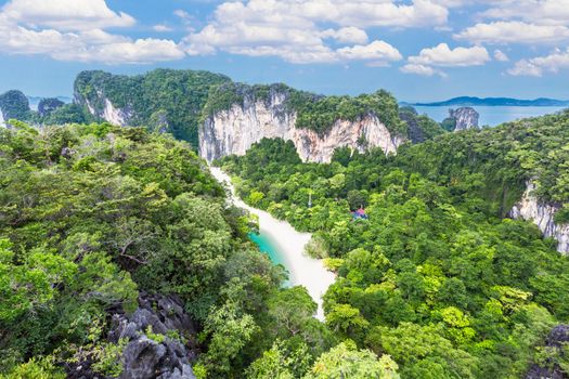 Koh Hong island view point to Beautiful scenery view 360 degree at Krabi province, Thailand.