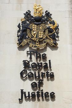 The sign of the royal courts of justice london