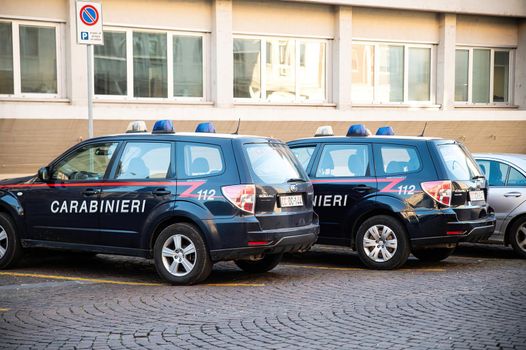 terni,italy october 20 2021:two parked carabinieri cars