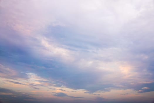 Beautiful dramtic cloudy sky sunset background under sea water With yellow orange colors