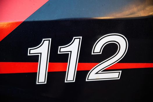 112 written by the carabinieri on the service car
