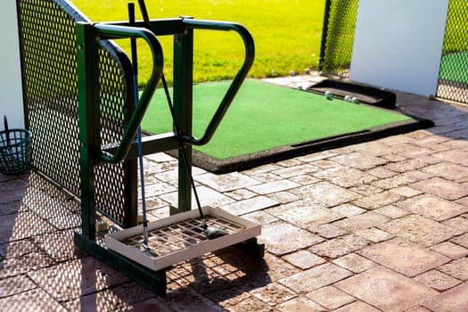 Empty Golf driving range summers sunny day nobody