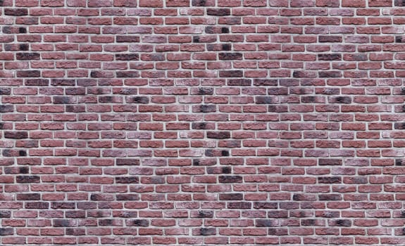 Seamless texture of old dark red brick wall. Old brickwork. Four fragments in one.