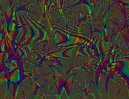 Psychedelic Rainbow Background LSD Colorful Wallpaper. Abstract Hypnotic Illusion. Hippie Retro Texture.