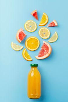 top view healthy drink with fruits. High resolution photo