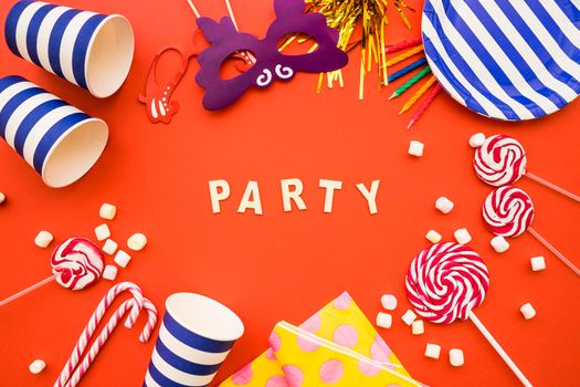party background with decorative items. High resolution photo