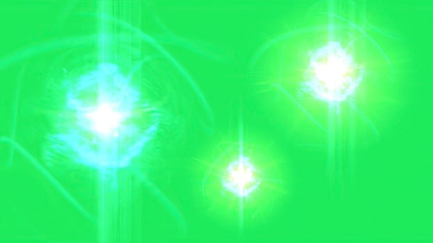 3d illustration - Glowing plasma background on green screen 

