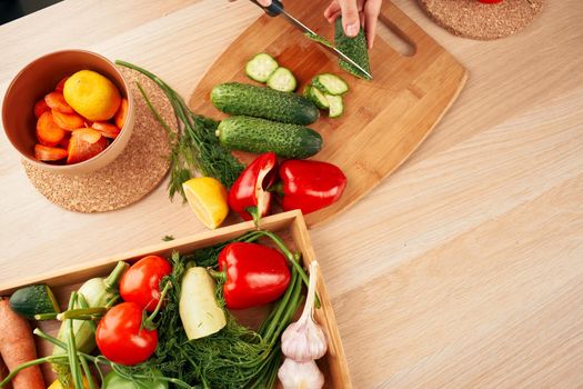 vegetables fresh food diet health launch nutrition view from above. High quality photo