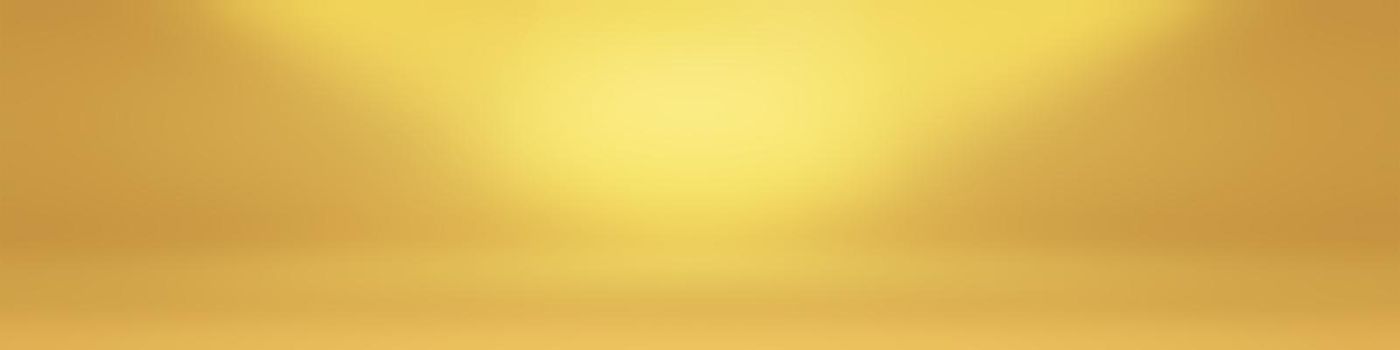 Abstract solid of shining yellow gradient studio wall room background