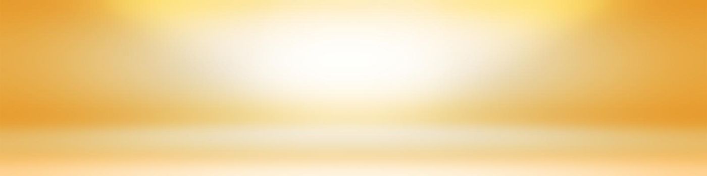 Abstract solid of shining yellow gradient studio wall room background