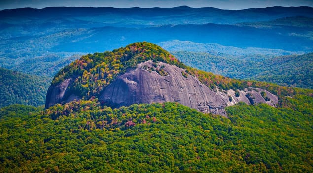 Looking Glass Rock in Pisgah National Forest, North Carolina, USA at early fall season.