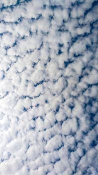 Sky with altomumulus clouds in Spain in winter