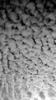 Sky with altomumulus clouds in Spain in winter