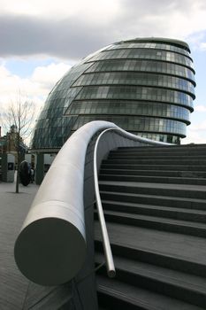 The stairs leading to the London Assembly building