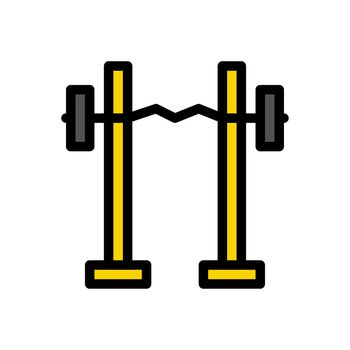 barbell vector colour line icon