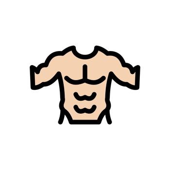 bodybuilder vector colour line icon