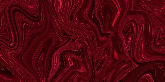 Creative abstract mixed red color painting with marble liquid effect, panorama.