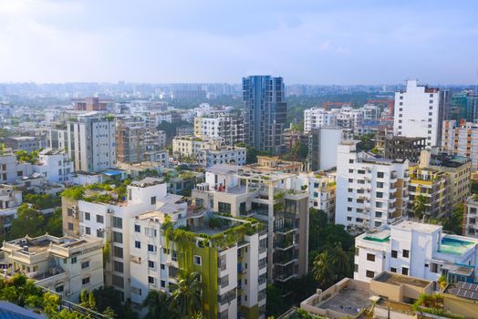 dhaka city buildings at sunny day .