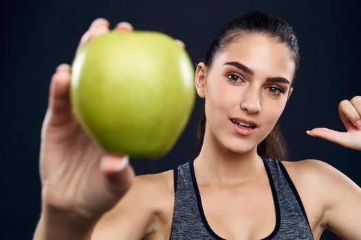 green apple health slim figure lifestyle close-up. High quality photo