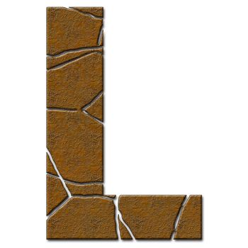 3D render of metal pattern and texture alphabet capital letter with cracks 