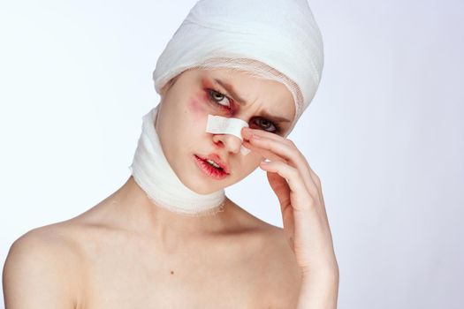 a person plastic surgery operation bare shoulders studio lifestyle. High quality photo