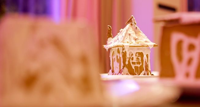 realistic gingerbread house bokeh blur cookies tasty. High quality photo