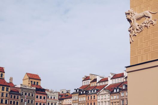 Detail of The Old Town with copy space, Warsaw, Poland.